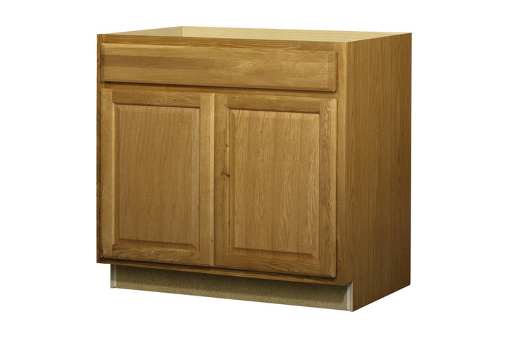 Diamond NOW Portland 36-in W x 35-in H x 23.75-in D Wheat Sink Base Stock Cabinet