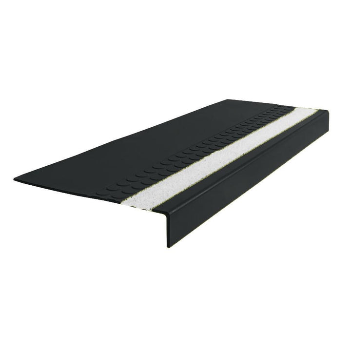 Flexco #575 Series 12-in x 54-in Black Dahlia with White Grit Strip Stair Tread