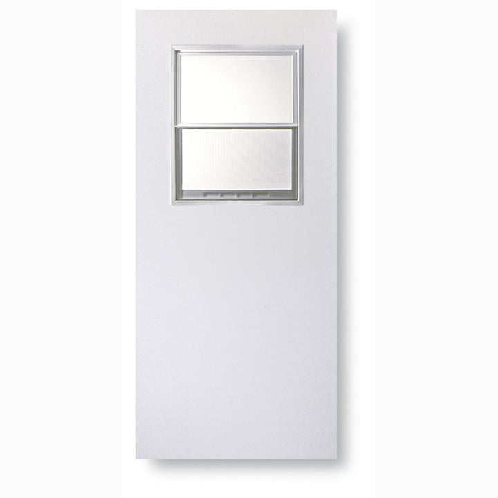 RELIABILT 30-in x 80-in Primed Half Lite Slab Front Door with Clear Glass