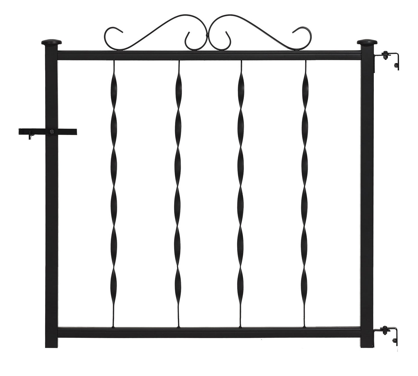 Gilpin Windsor 32-1/4-in L x 28-in H Black Metal Deck Railing Gate (Assembled)