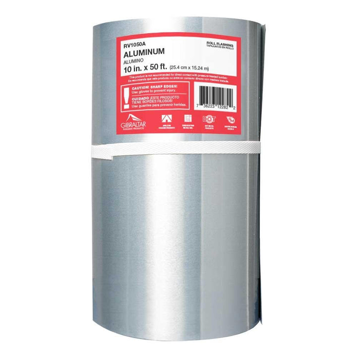 Gibraltar Building Products 10-in x 50-ft Aluminum Roll Flashing, Mill Finish (RV1050A)