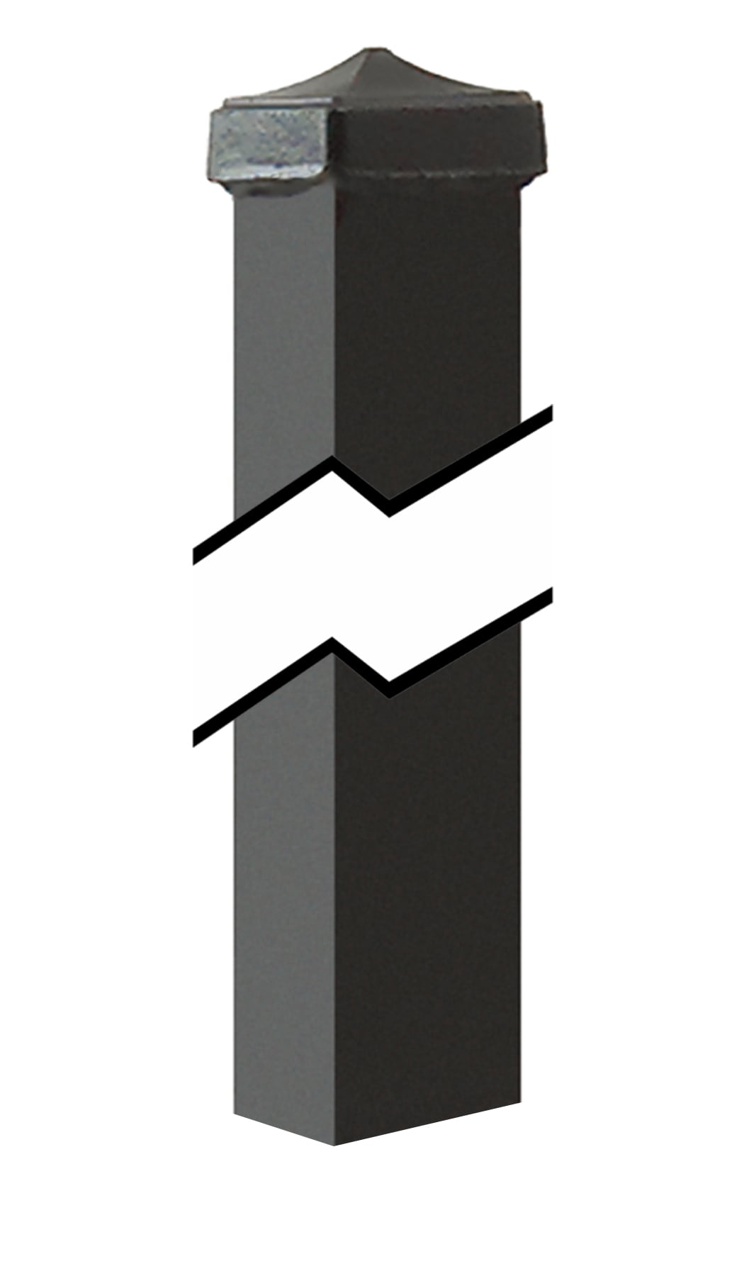 Gilpin 6-ft H x 3-in W Black Steel Decorative Metal Flat-top Decorative Fence Post