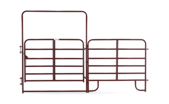 Tarter 8-ft H x 12-ft W Red E-coat Steel Farm Walk-thru Fence Gate
