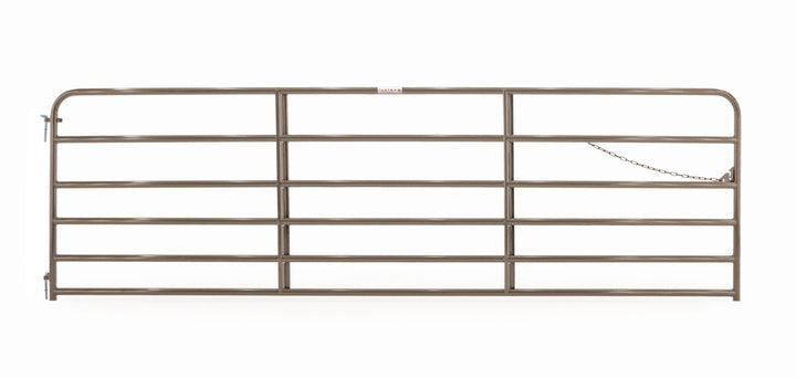Tarter 4-ft H x 14-ft W Brown Powder Coat Steel Round Flat-top Farm Fence Gate