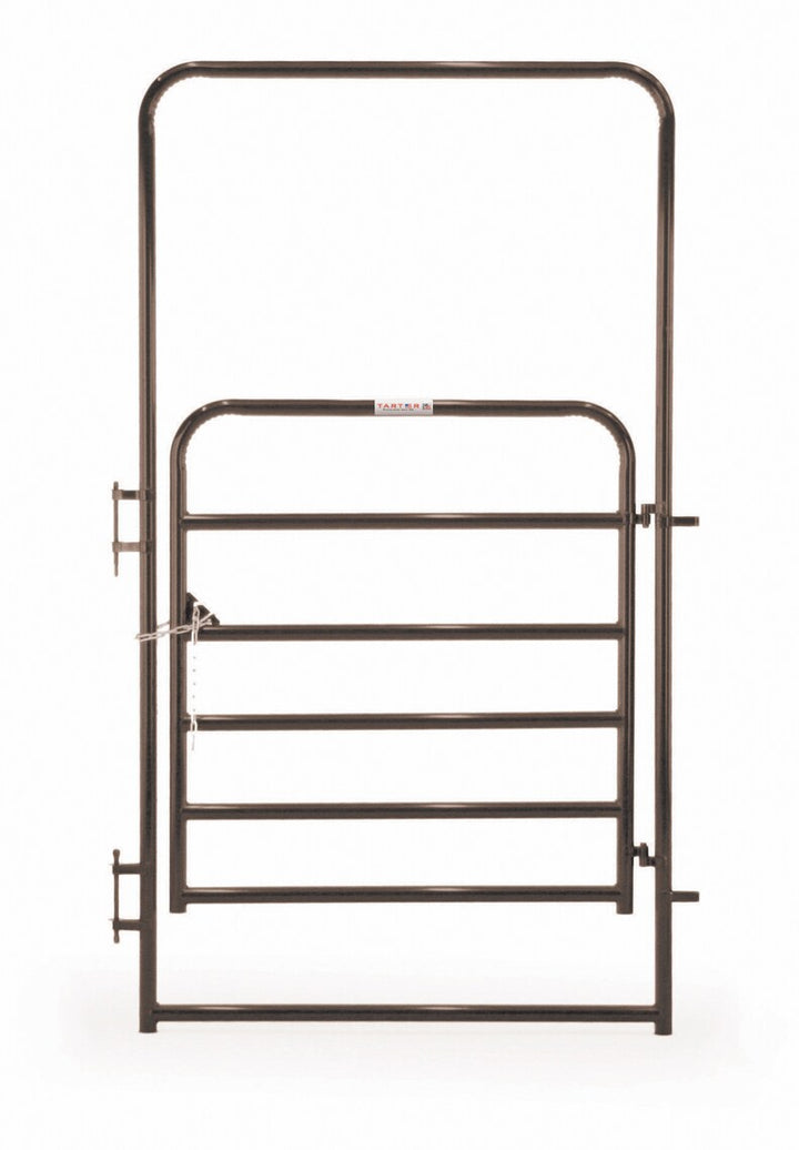 Tarter 8-ft H x 4-ft W Brown Powder Coat Steel Corral Flat-top Farm Fence Gate