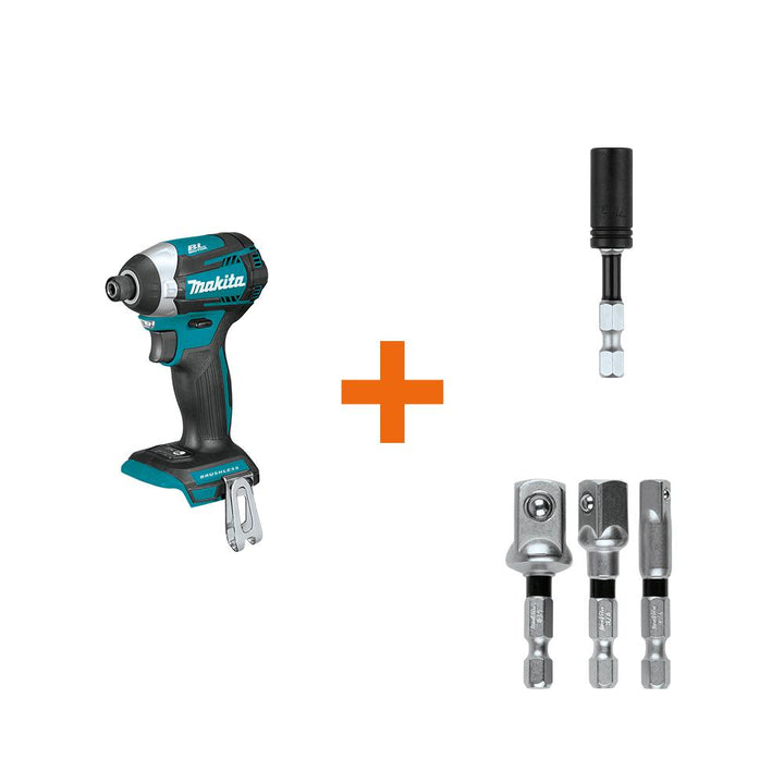 18-Volt LXT Brushless 3-Speed Impact Driver with ImpactXPS Insert Bit Holder and ImpactXPS 3 Pc. Socket Adapter Set - Super Arbor