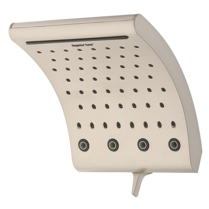 Oxygenics Curve Brushed Nickel 3-Spray Rain Shower Head 2-GPM (7.6-LPM)