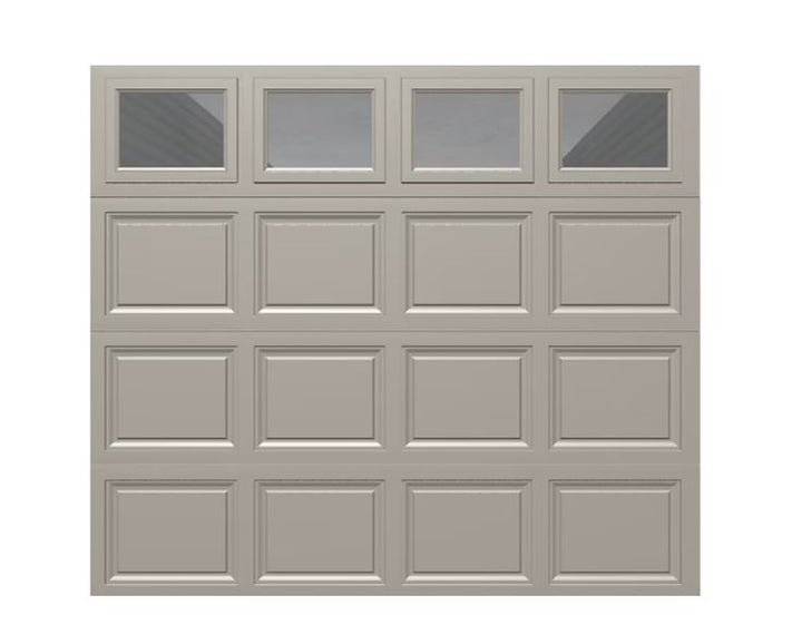 Wayne Dalton Classic Steel Model 9100 8-ft x 7-ft Insulated Taupe Single Garage Door with Windows