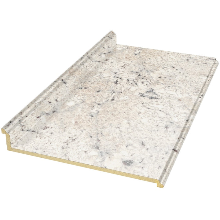 VT Dimensions Formica 10-ft Ouro Romano Etchings Straight Laminate Kitchen Countertop with Integrated Backsplash
