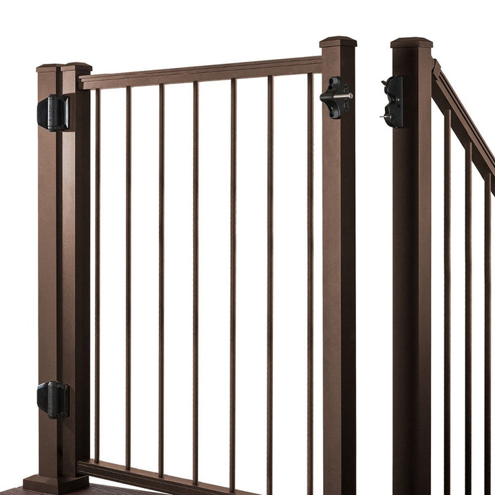 Trex 48-in L x 42-in H Bronze Aluminum Deck Railing Gate (Assembly Required)