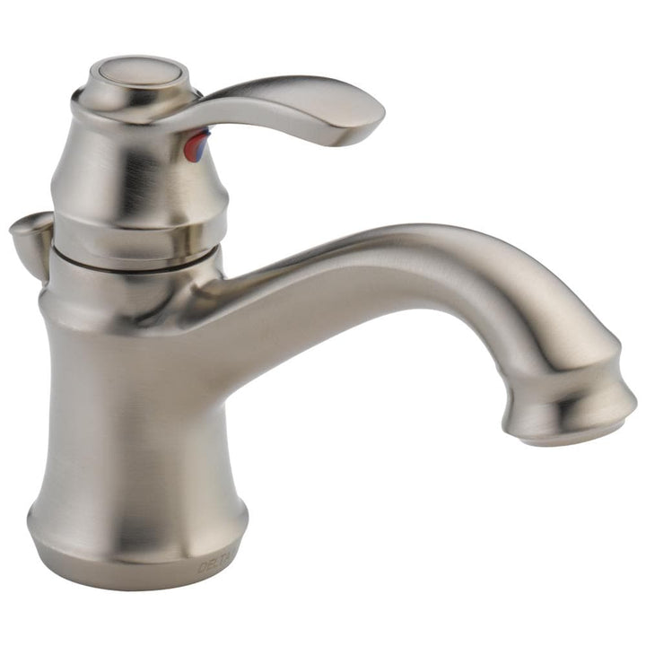 Delta Nura Stainless 1-Handle Single Hole/4-in Centerset WaterSense Bathroom Sink Faucet with Drain