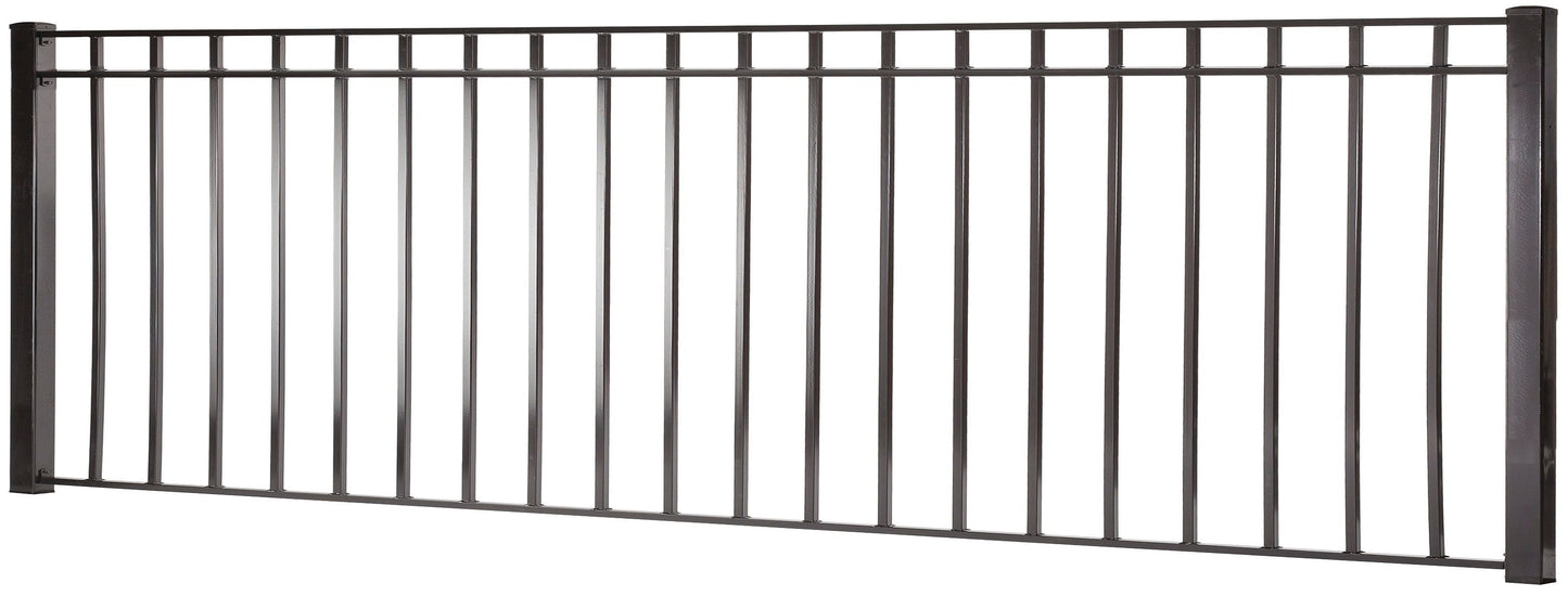 Monroe 3-ft H x 8-ft W Black Steel Decorative Fence Panel
