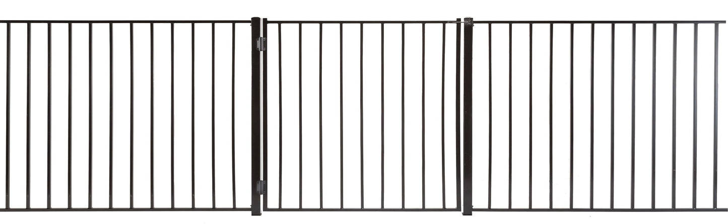 Monroe 3-ft H x 3-ft W Powder Coated Steel Flat-top Decorative Walk-thru Fence Gate