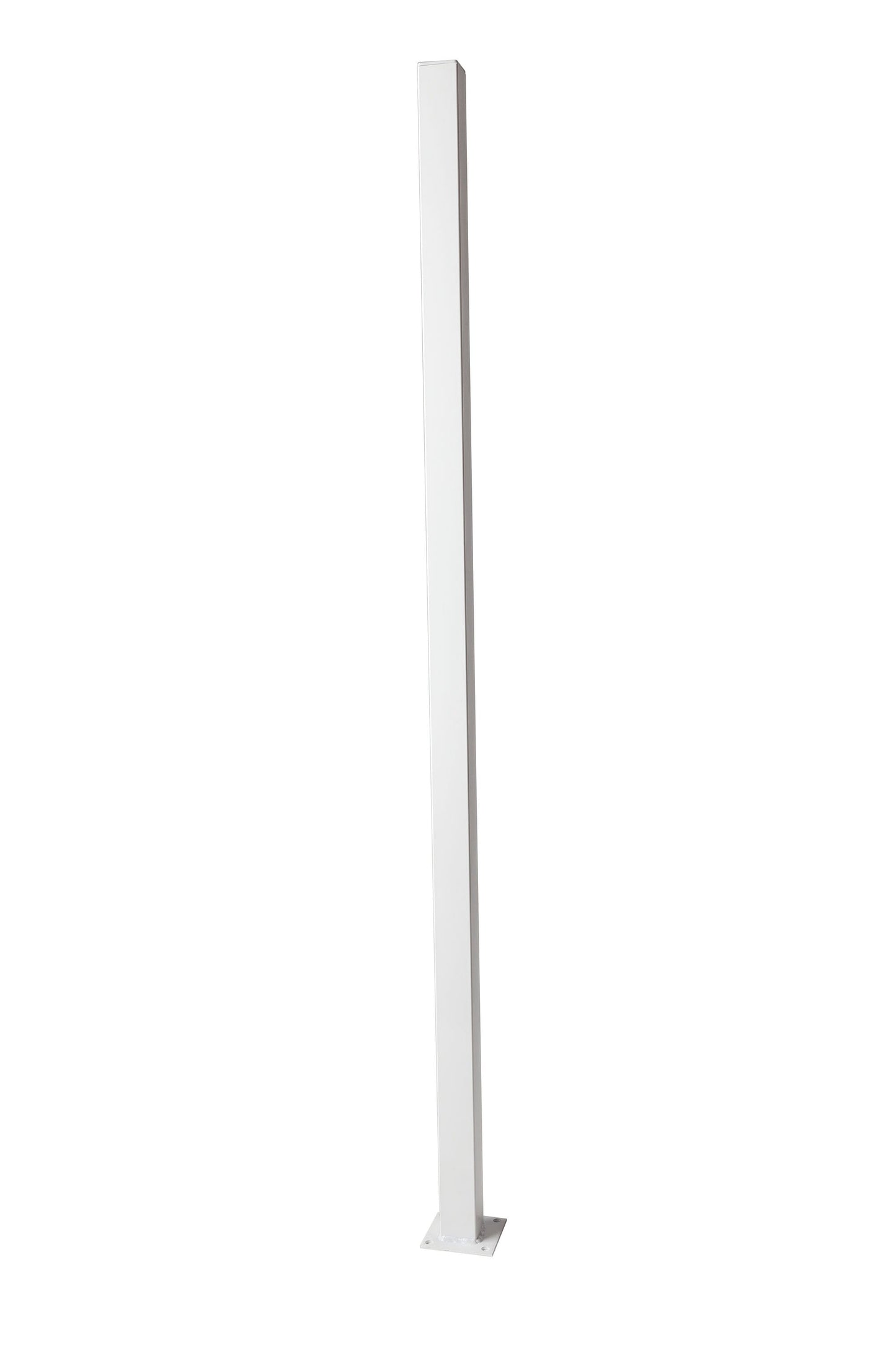 5-ft H x 2-in W White Galvanized Steel Decorative Universal Fence Post