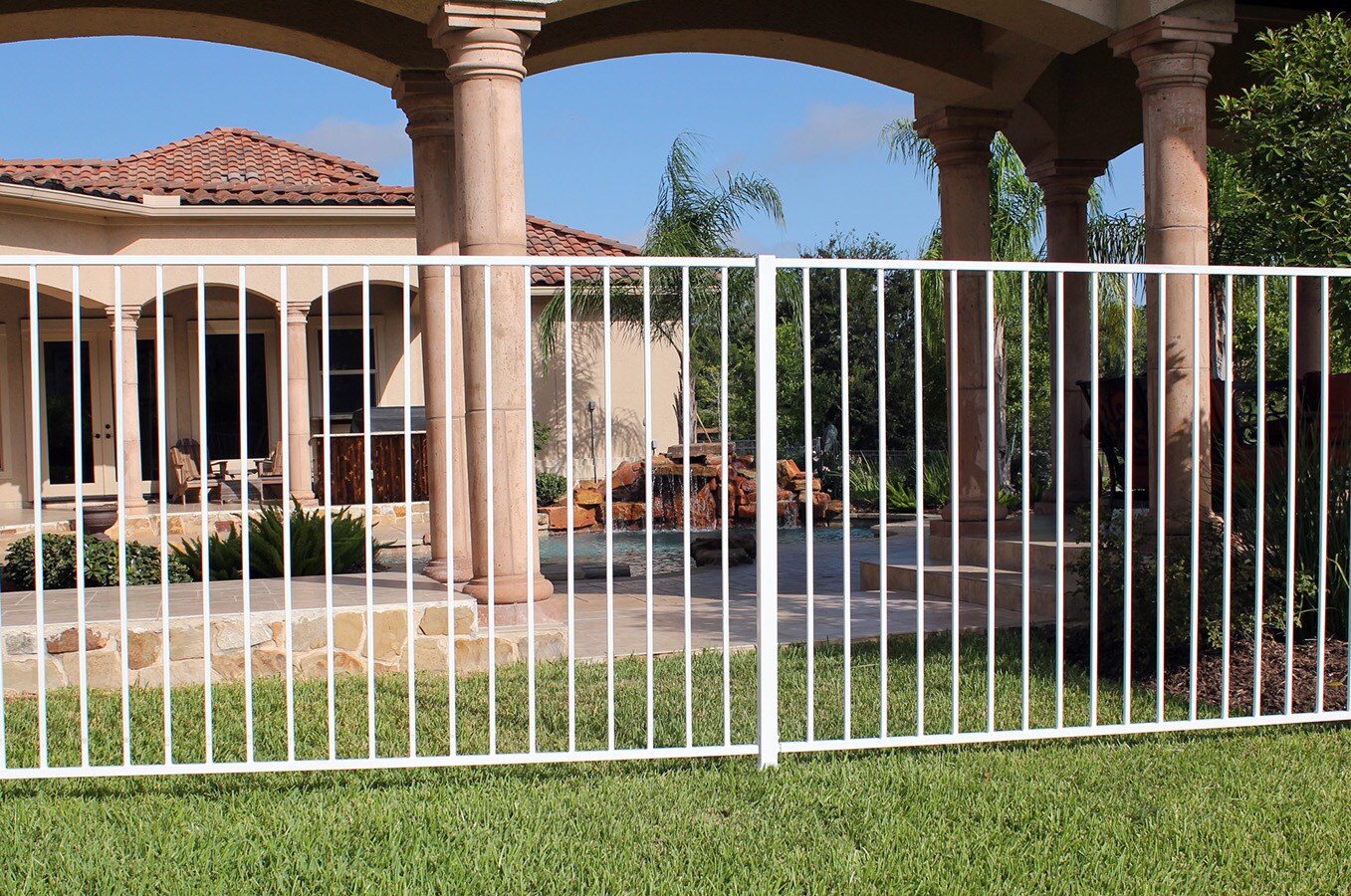 7-ft H x 2-in W White Galvanized Steel Decorative Universal Fence Post