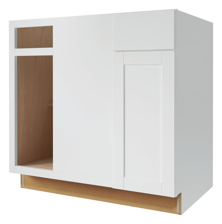 Diamond NOW Arcadia 36-in W x 35-in H x 23.75-in D White Blind 1-Drawer Corner Base Fully Assembled Cabinet (Recessed Panel Shaker Style)