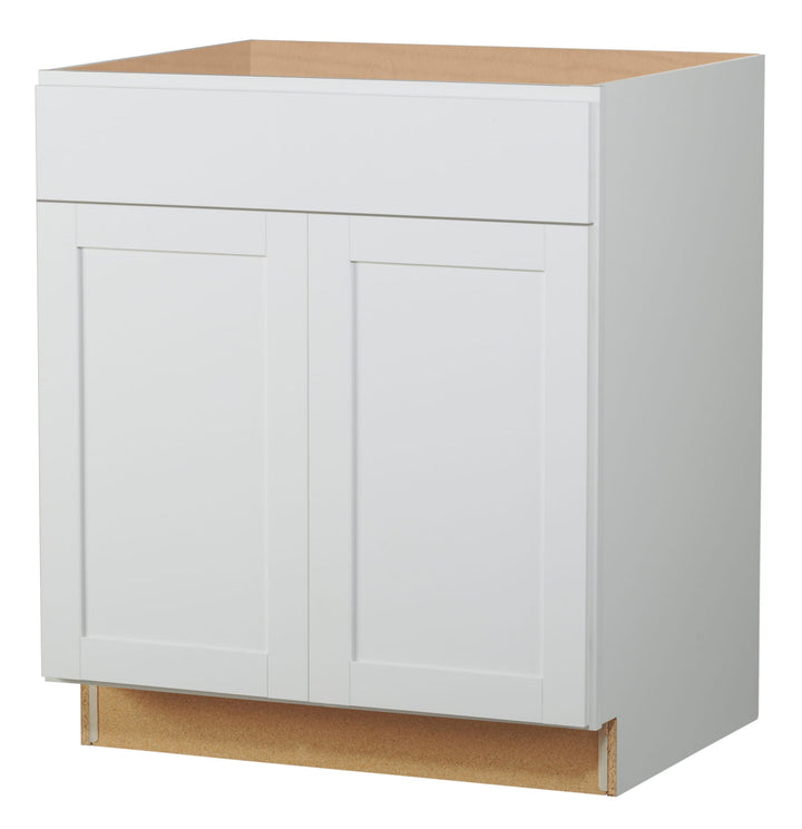 Diamond NOW Arcadia 30-in W x 35-in H x 23.75-in D White Sink Base Fully Assembled Cabinet (Recessed Panel Shaker Style)