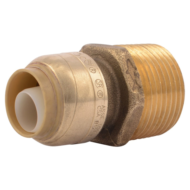 SharkBite 1/2-in Push-to-Connect x 3/4-in MNPT Male Adapter Push Fitting, Brass