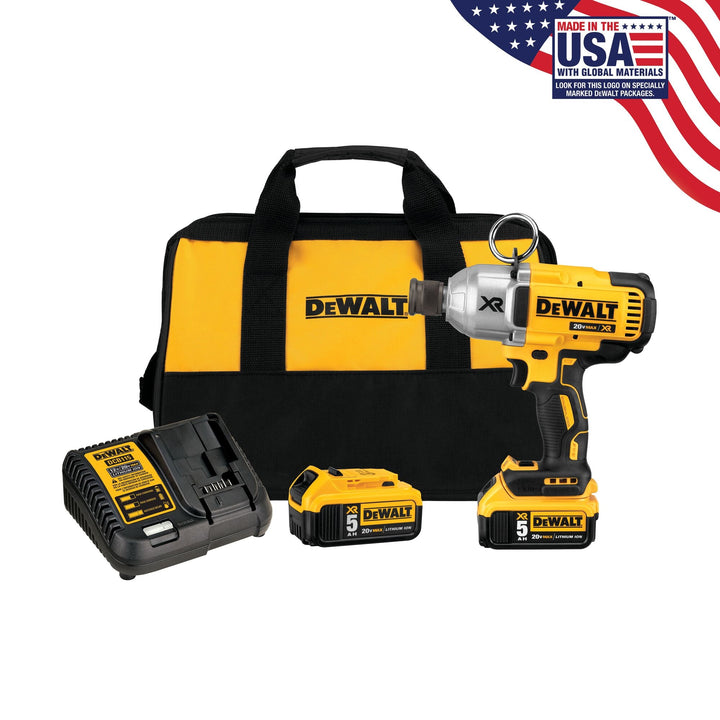 DEWALT XR 20-Volt Max Variable Speed Brushless 7/16-in Drive Cordless Impact Wrench Kit (2 Batteries Included)