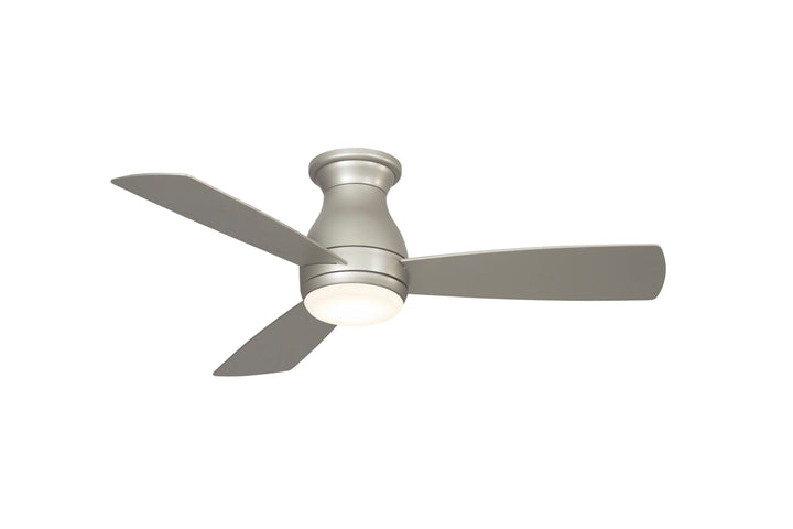 Fanimation Hugh 44-in Brushed Nickel LED Indoor/Outdoor Flush Mount Smart Ceiling Fan with Remote (3-Blade)