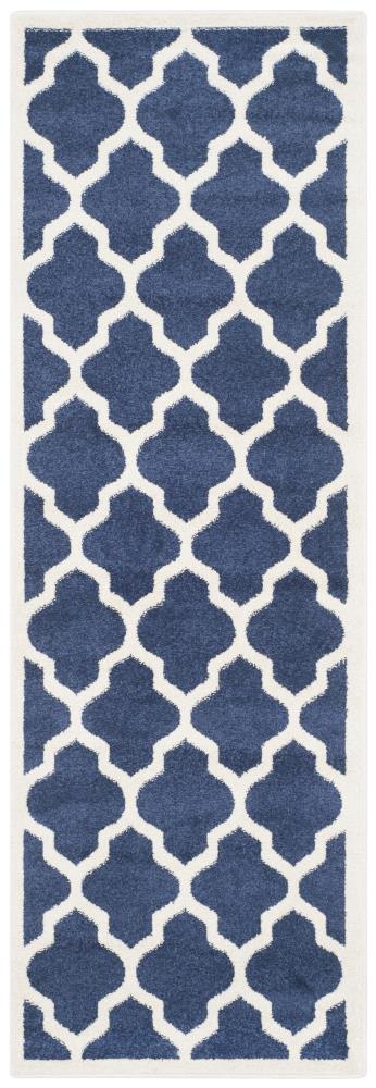 Safavieh Barret 2 x 9 Navy/Beige Indoor/Outdoor Trellis Runner Rug