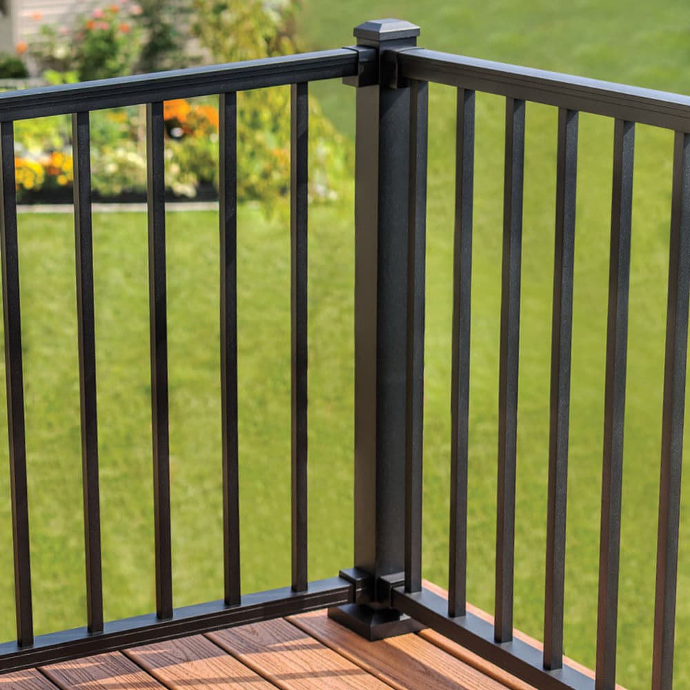 Trex Signature Railing 2.5-in x 2.5-in x 3-1/4-ft Charcoal Black Aluminum Deck Post