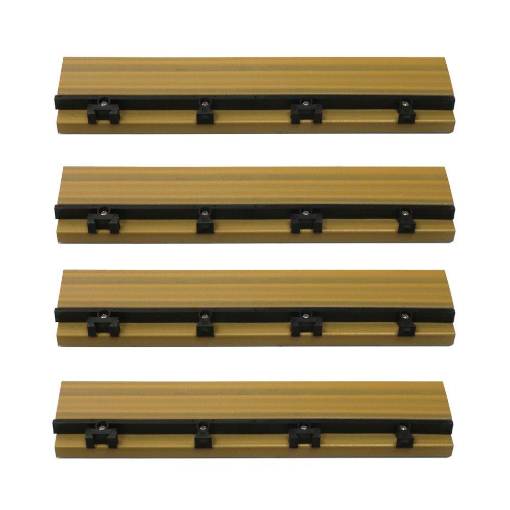 NewTechWood 2-in x 12-in 4-Pack English Oak Prefinished Composite Deck Tile (1-sq ft)