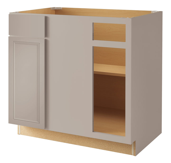 Diamond NOW Wintucket 36-in W x 35-in H x 23.75-in D Cloud Gray Blind 1-Drawer Corner Base Fully Assembled Cabinet (Recessed Panel Square Style)