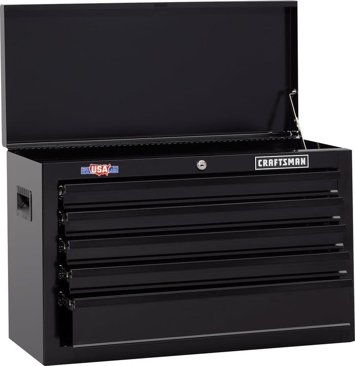 CRAFTSMAN 1000 Series 26-in W x 17.25-in H x 12-in D 5-Drawer Steel Tool Chest, Black