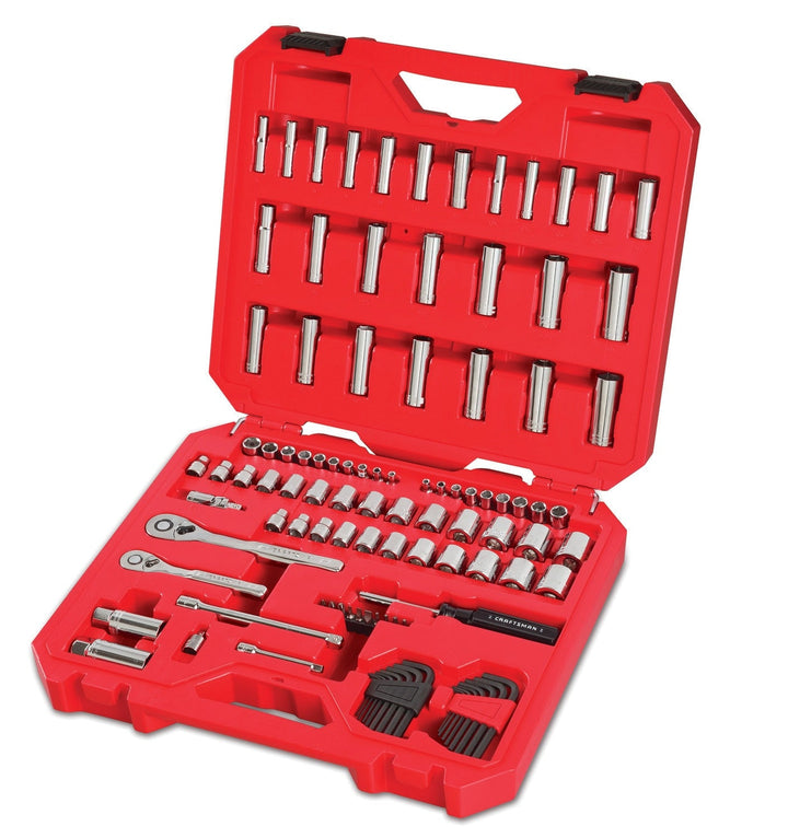 CRAFTSMAN 105-Piece Standard (SAE) and Metric Combination Polished Chrome Mechanics Tool Set