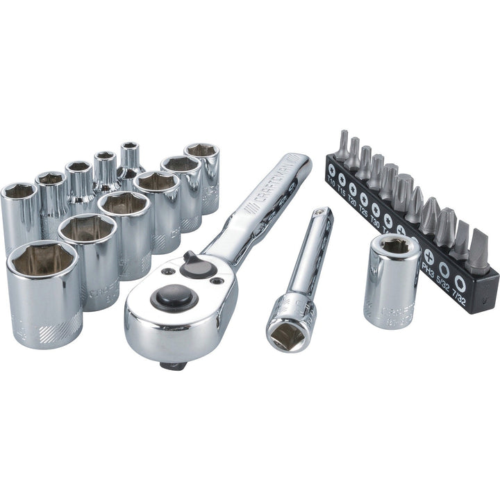CRAFTSMAN 24-Piece Standard (SAE) Polished Chrome Mechanics Tool Set