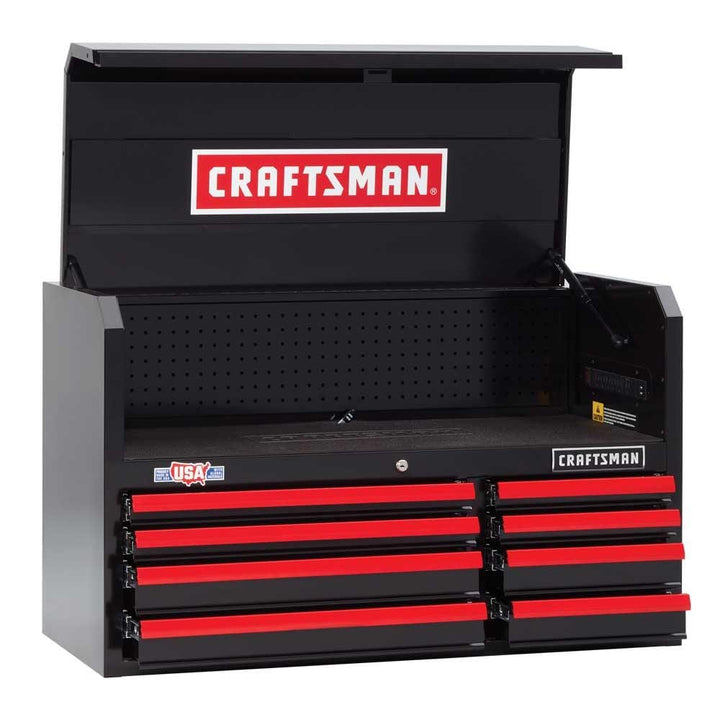 CRAFTSMAN 2000 Series 40.5-in W x 24.5-in H x 18-in D 8-Drawer Steel Tool Chest (Black with Red Trim)