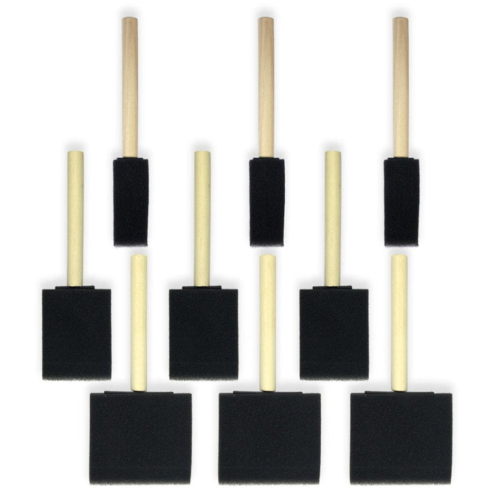 Project Source 9-Pack Foam Flat Paint Brush Set, 1-in/2-in/3-in Sizes