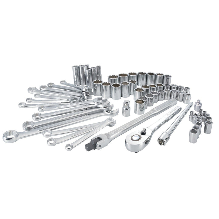 CRAFTSMAN 66-Piece Standard (SAE) and Metric Combination Polished Chrome Mechanics Tool Set with Soft Case