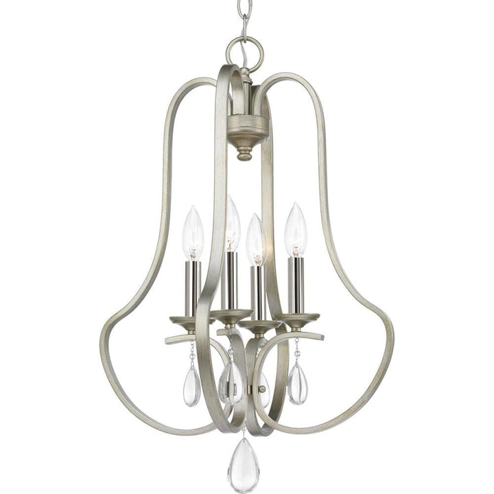 Progress Lighting Anjoux 4-Light Silver Ridge Transitional Geometric Medium Hanging Pendant Light