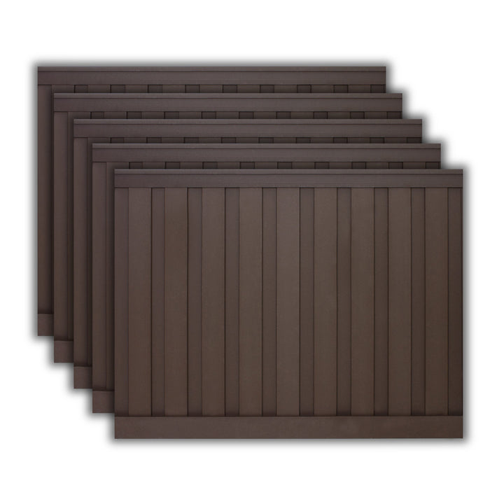 Trex Fencing 6-ft H x 8-ft W 5-Pack Woodland Brown Board-on-board Privacy Composite Fence Panel