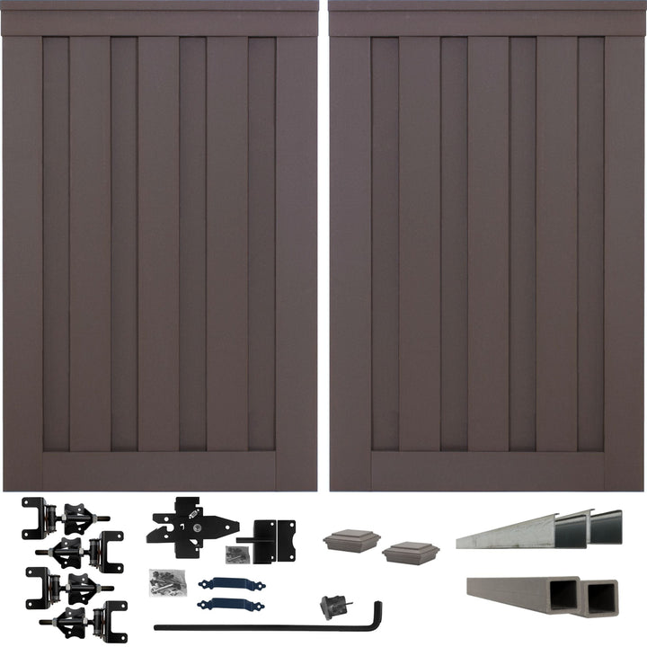 Trex Fencing Seclusions 6-ft H x 10-ft W Woodland Brown Residential Composite Fence Gate with Hardware