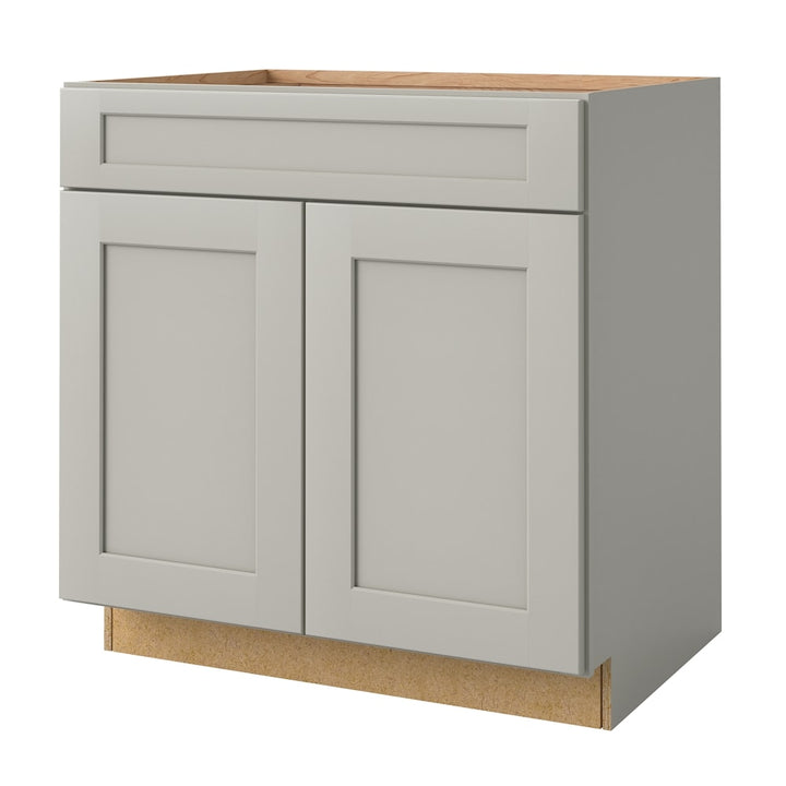 allen + roth Stonewall 33-in W x 34.5-in H x 24-in D Stone 1-Drawer Base Fully Assembled Cabinet (Flat Panel Shaker Style)