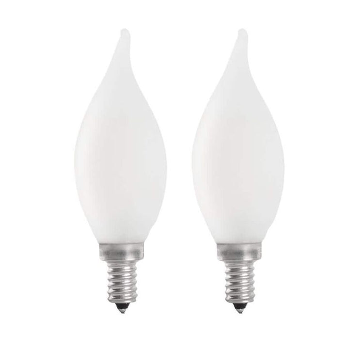 Feit Electric 60-Watt Equivalent CA10 Candelabra Dimmable Filament CEC Frosted Glass Chandelier LED Light Bulb, Soft White (2-Pack)