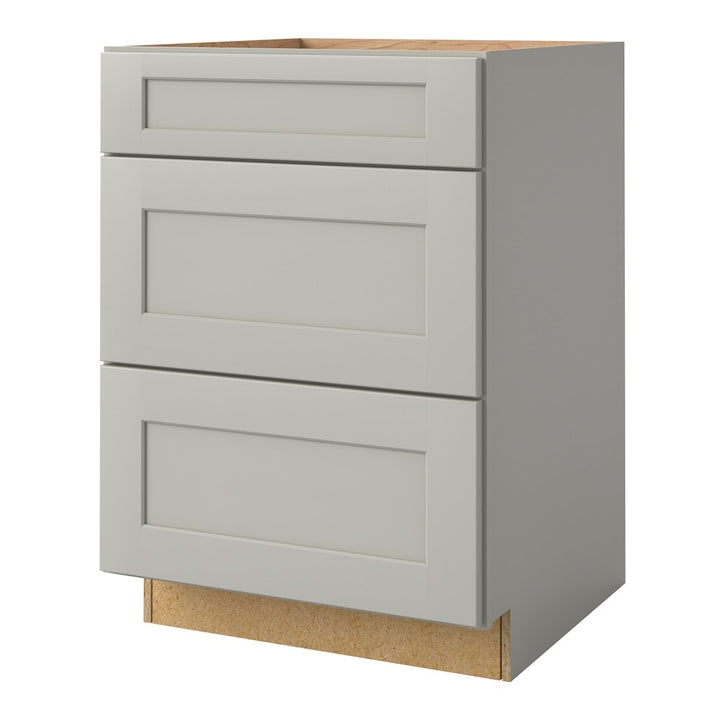 allen + roth Stonewall 24-in W x 34.5-in H x 24-in D Stone 3-Drawer Base Fully Assembled Cabinet (Flat Panel Style)