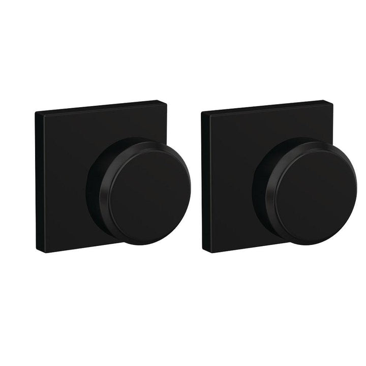 Custom Bowery Matte Black Collins Trim Dummy Door Knob (2-pack) - Super Arbor