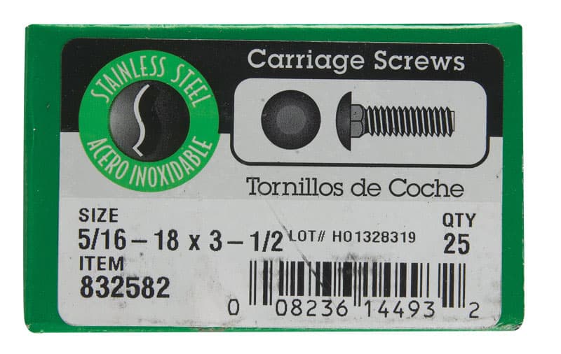 Hillman 5/16 in. x 3-1/2 in. Stainless Steel Carriage Bolts (25-Pack)