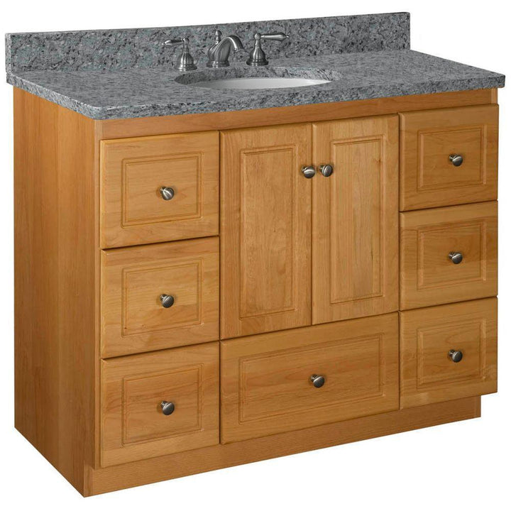 Ultraline 42 in. W x 21 in. D x 34.5 in. H Vanity Cabinet Only in Natural Alder - Super Arbor