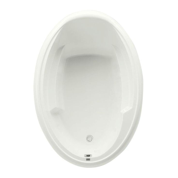 Ariel I 60 in. Acrylic Reversible Drain Oval Drop-In Soaking Bathtub in Biscuit