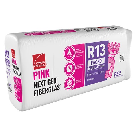 Owens Corning R-13 Kraft Faced Fiberglass Insulation Batts, 3.5 in. x 23 in. x 93 in. (5 Bags)