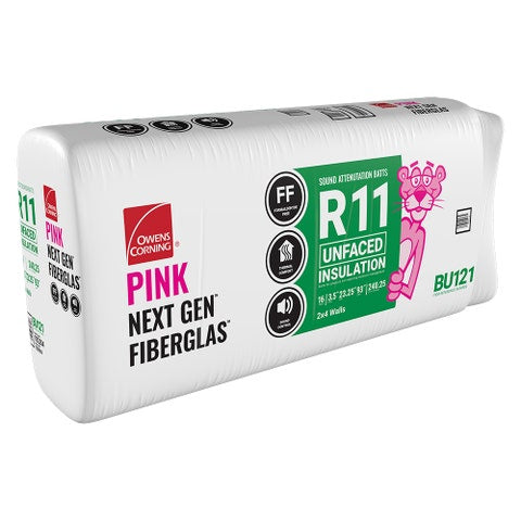 Owens Corning R-11 Unfaced Fiberglass Insulation Batts, 3.5 in. x 23.25 in. x 93 in. (4 Bags)
