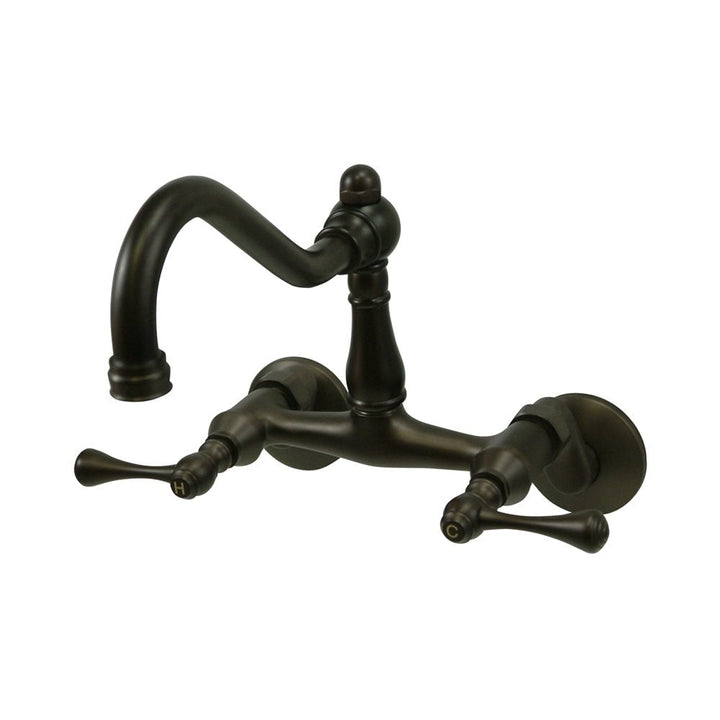 Elements of Design Hot Springs Oil-Rubbed Bronze 2-Handle Wall-Mount Bridge Kitchen Faucet, 8.5-in Spout Reach