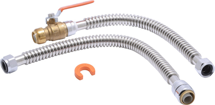 SharkBite 18-in 3/4-in Push Inlet x 3/4-in FIP Outlet Corrugated Stainless Steel Water Heater Connector