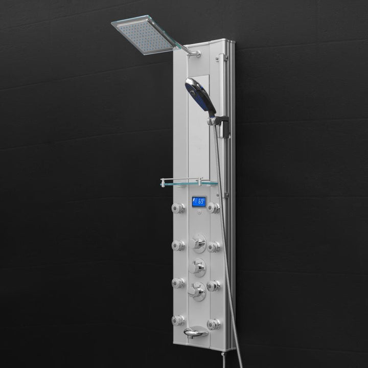 AKDY 51-in Aluminum 8-Spray Shower Panel System (Valve Included)