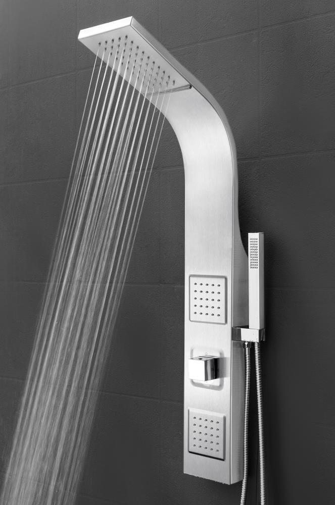 AKDY 39 in. 2‑Jet Easy Connect Stainless Steel Shower Panel System with Rainfall/Waterfall Shower Head and Handheld